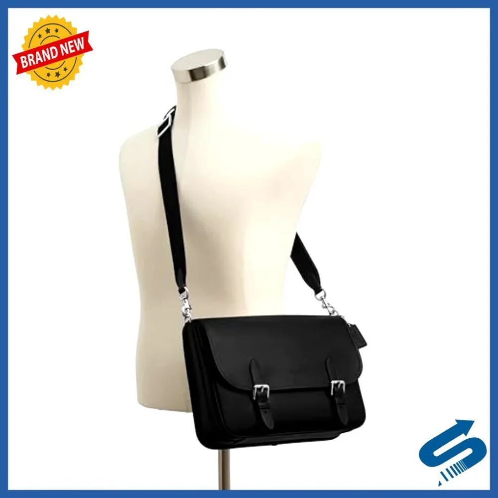 Leather Messenger Bag with Detachable Strap, Crossbody Wear